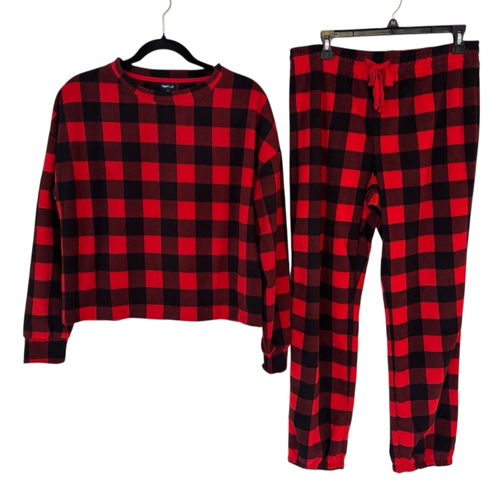 🆕 Gap Body Women’s Micro-fleece PJ Set Buffalo Plaid Size S
